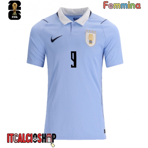 Uruguay Darwin Nunez #9 Prima Maglia Femmina Mondiali 2026 Manica Corta